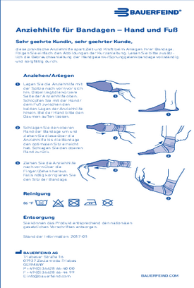 Instructions for use - Donning Aids (Hand, Foot)