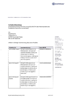 Konformitätserklärung - Sportprodukte