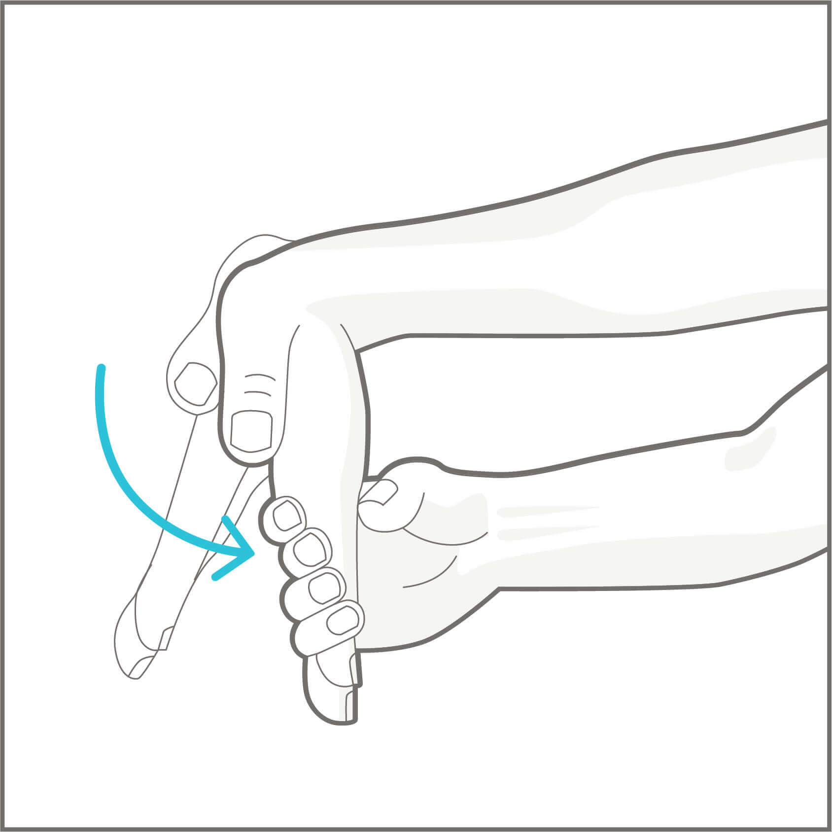 Illustration der Handgelenk Übung 3b: Dehnung des Handgelenks.