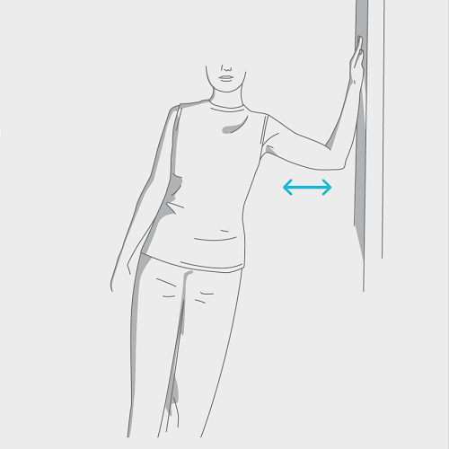 Illustration der Schulter Übung "Dehnung mittels Türrahmenstehen".